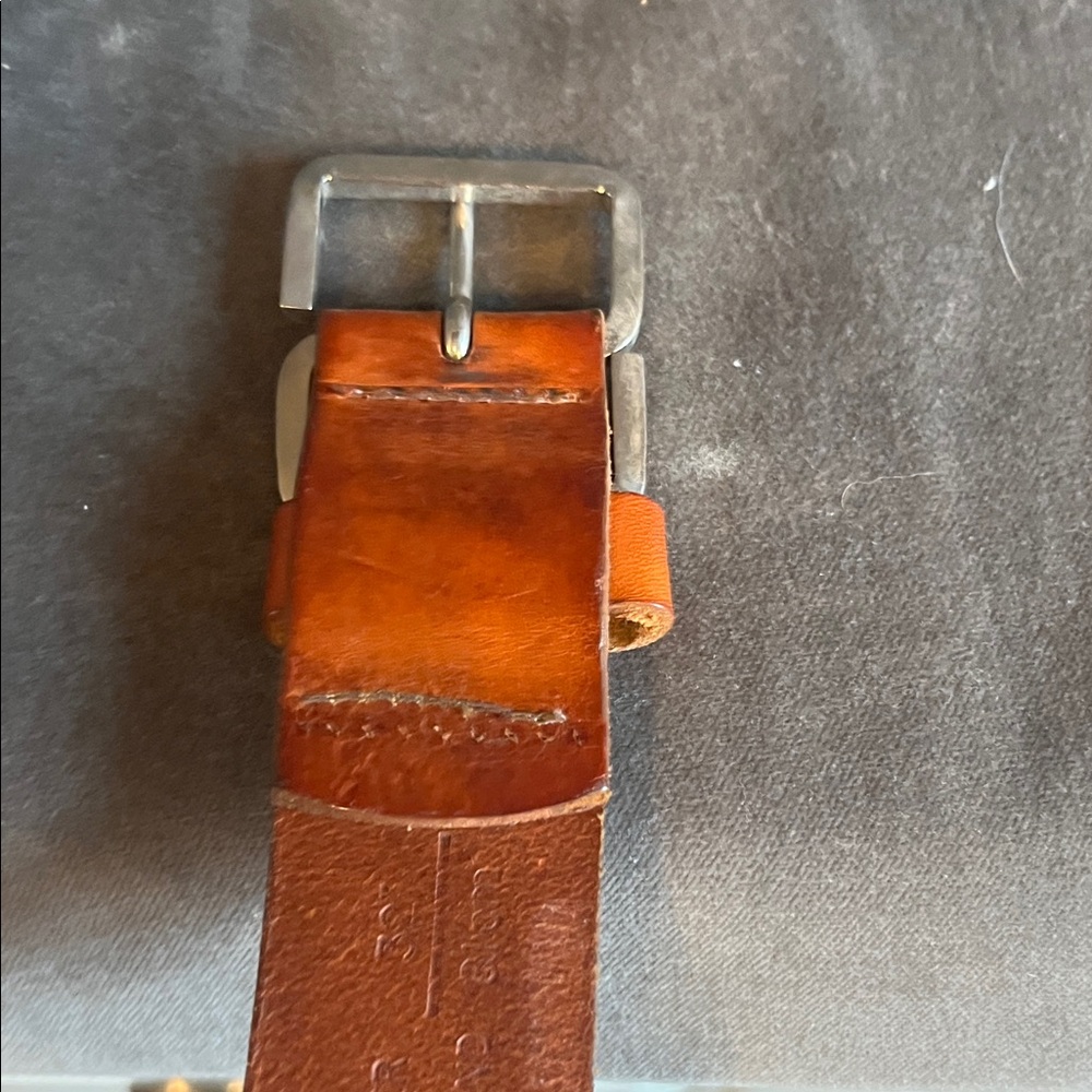 rag & bone Tan Leather Belt with Silver Buckle - Picture 2 of 9